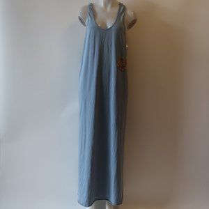 NWT Womens Shyloh Blue Maxi Dress With Gold Sequin Pocket Sz M *